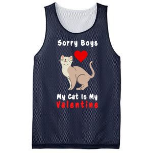 Sorry Boys My Cat Is My Valentine Cute Mesh Reversible Basketball Jersey Tank