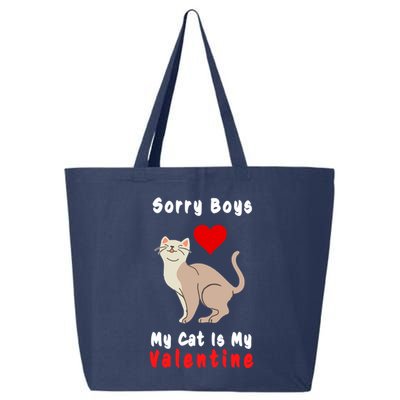 Sorry Boys My Cat Is My Valentine Cute 25L Jumbo Tote