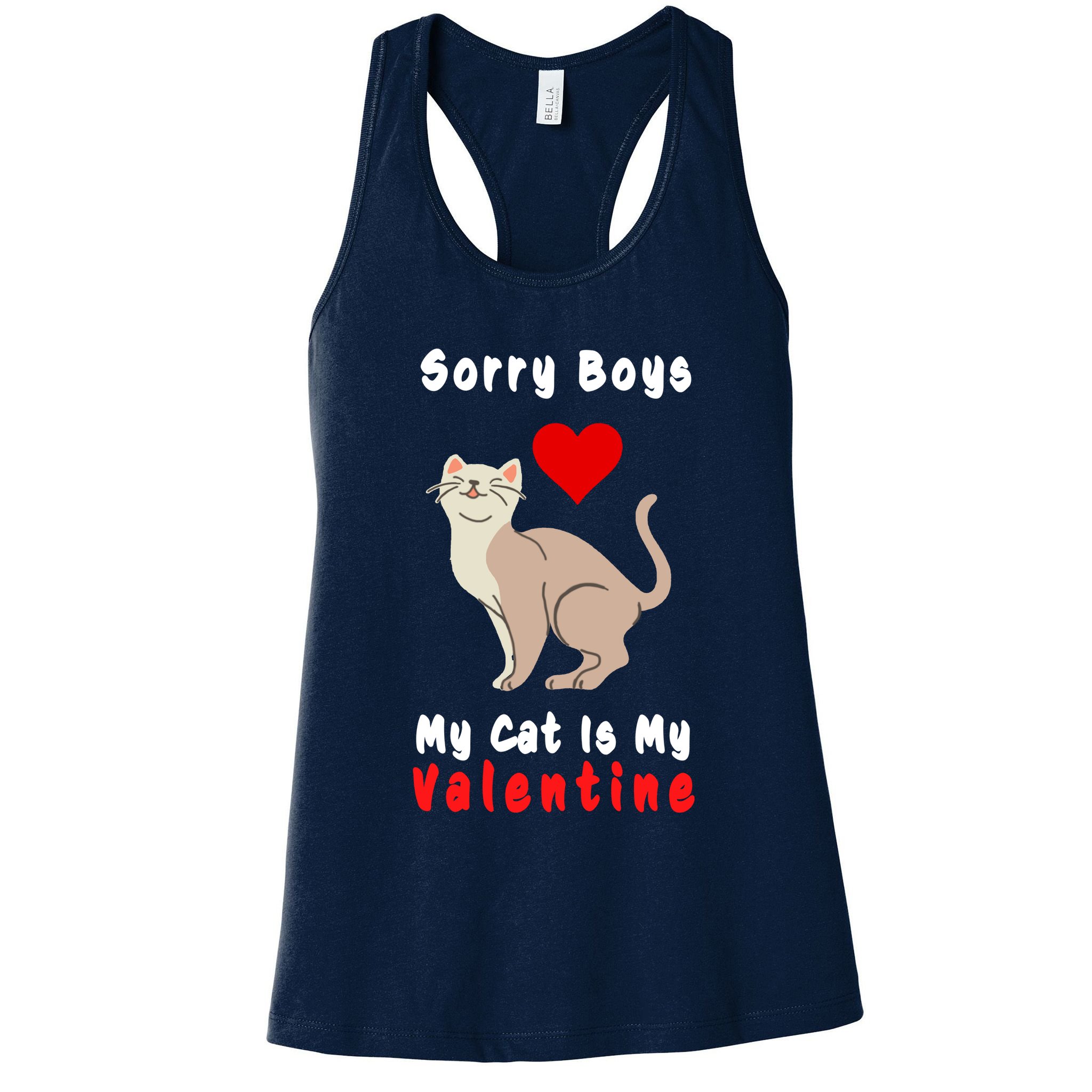 Sorry Boys My Cat Is My Valentine Cute Womens Tank Top