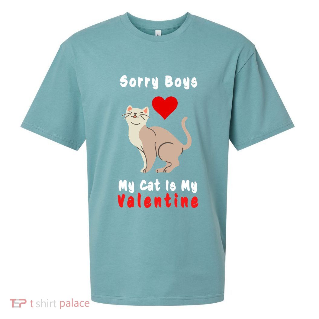 Sorry Boys My Cat Is My Valentine Cute Sueded Cloud Jersey T-Shirt
