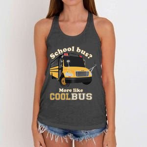 School Bus More Like Cool Bus Women's Knotted Racerback Tank