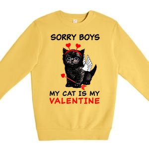 Sorry Boys My Cat Is My Valentine Premium Crewneck Sweatshirt