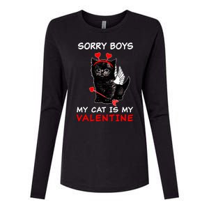 Sorry Boys My Cat Is My Valentine Womens Cotton Relaxed Long Sleeve T-Shirt