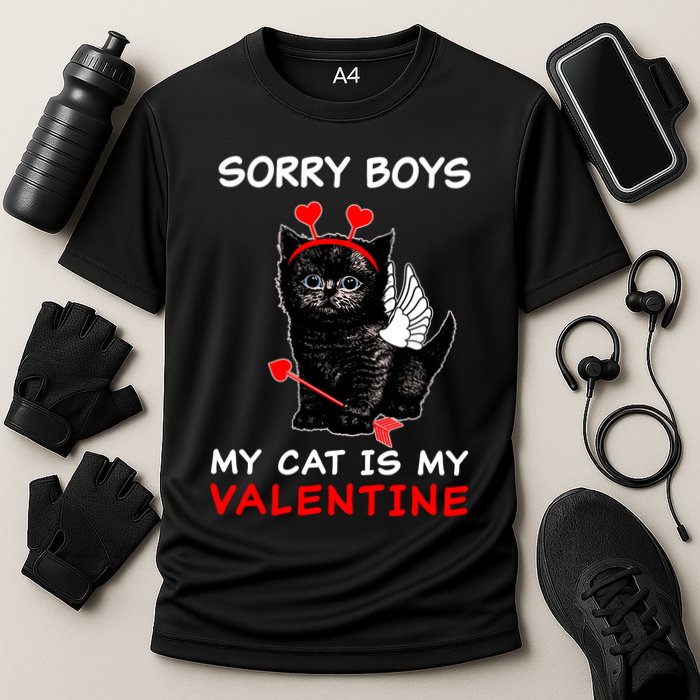 Sorry Boys My Cat Is My Valentine Cooling Performance Crew T-Shirt