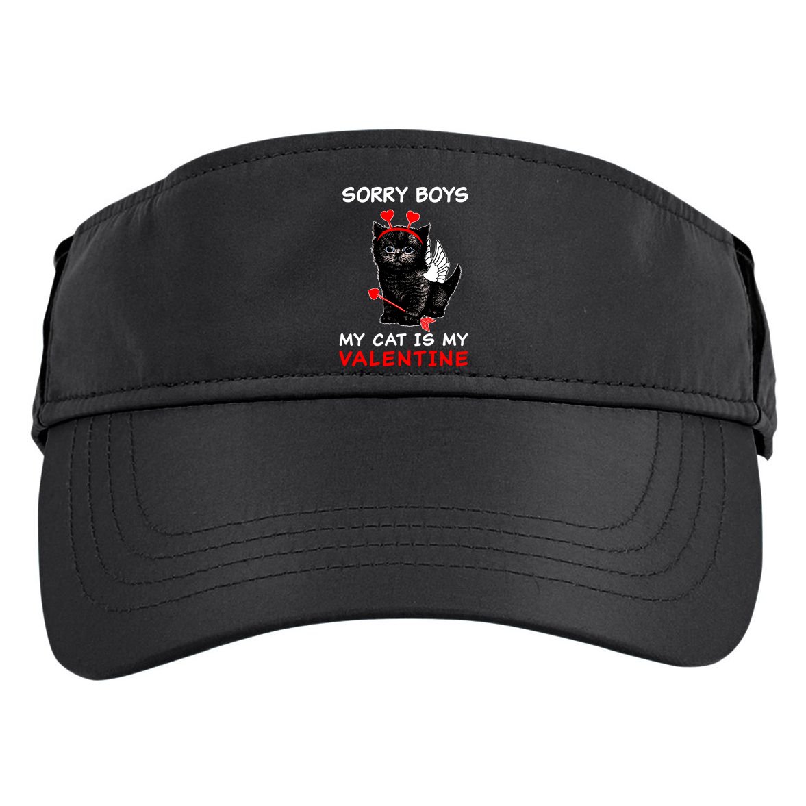 Sorry Boys My Cat Is My Valentine Adult Drive Performance Visor