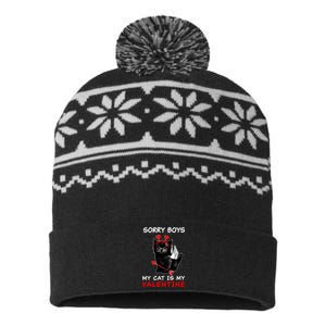 Sorry Boys My Cat Is My Valentine USA-Made Snowflake Beanie