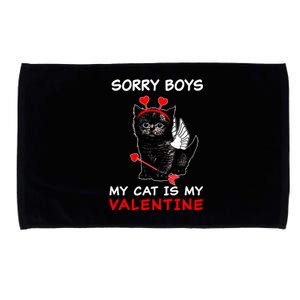 Sorry Boys My Cat Is My Valentine Microfiber Hand Towel