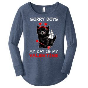 Sorry Boys My Cat Is My Valentine Women's Perfect Tri Tunic Long Sleeve Shirt