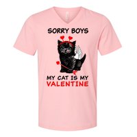 Sorry Boys My Cat Is My Valentine V-Neck T-Shirt