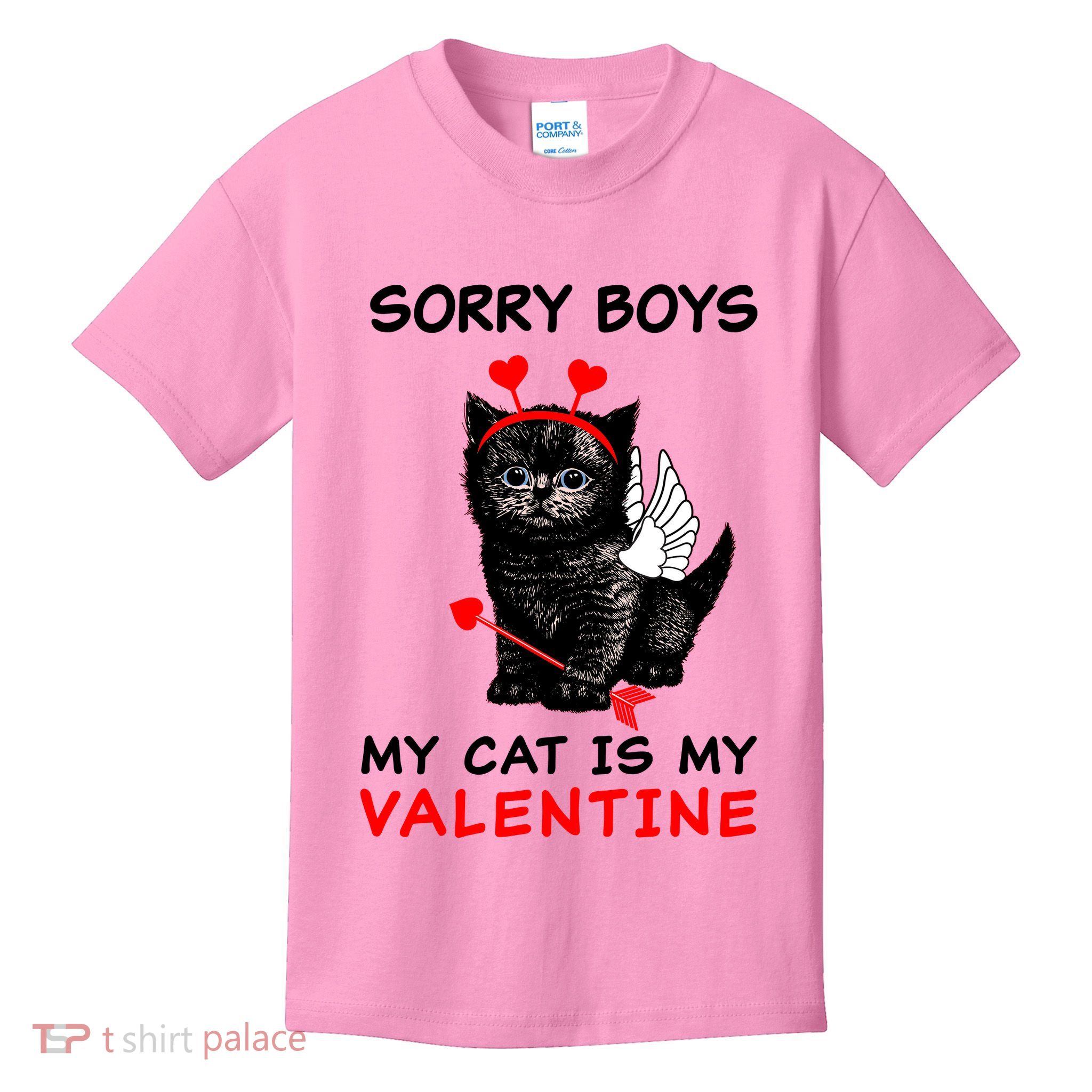 Sorry Boys My Cat Is My Valentine Kids T-Shirt