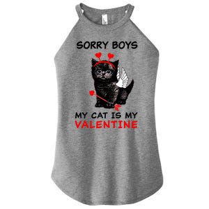 Sorry Boys My Cat Is My Valentine Women’s Perfect Tri Rocker Tank