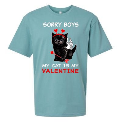 Sorry Boys My Cat Is My Valentine Sueded Cloud Jersey T-Shirt