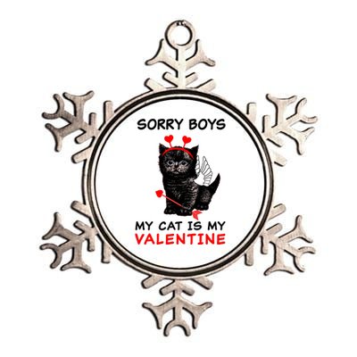 Sorry Boys My Cat Is My Valentine Metallic Star Ornament