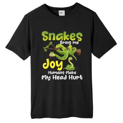 Snakes Bring Me Joy Humans Make My Head Hurt Snake Lover Tall Fusion ChromaSoft Performance T-Shirt