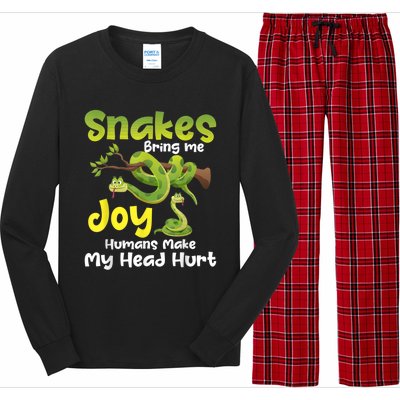 Snakes Bring Me Joy Humans Make My Head Hurt Snake Lover Long Sleeve Pajama Set