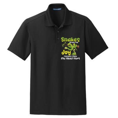 Snakes Bring Me Joy Humans Make My Head Hurt Snake Lover Dry Zone Grid Polo