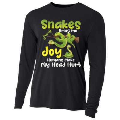 Snakes Bring Me Joy Humans Make My Head Hurt Snake Lover Cooling Performance Long Sleeve Crew