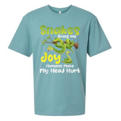 Snakes Bring Me Joy Humans Make My Head Hurt Snake Lover Sueded Cloud Jersey T-Shirt