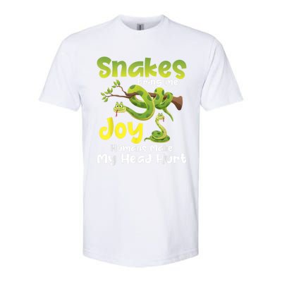 Snakes Bring Me Joy Humans Make My Head Hurt Snake Lover Softstyle CVC T-Shirt