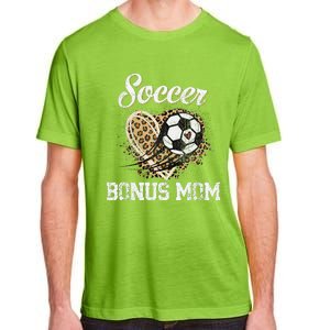 Soccer Bonus Mom Leopard Heart Proud Bonus Mom Sport Lover Adult ChromaSoft Performance T-Shirt