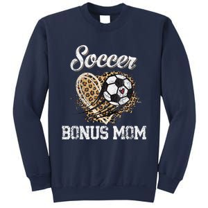 Soccer Bonus Mom Leopard Heart Proud Bonus Mom Sport Lover Sweatshirt