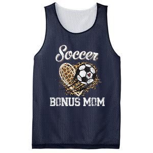 Soccer Bonus Mom Leopard Heart Proud Bonus Mom Sport Lover Mesh Reversible Basketball Jersey Tank