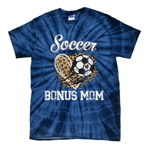 Soccer Bonus Mom Leopard Heart Proud Bonus Mom Sport Lover Tie-Dye T-Shirt