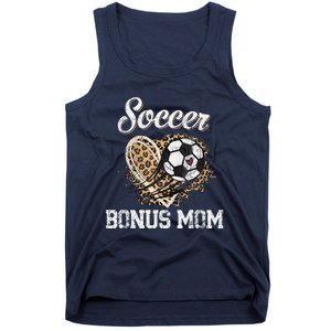 Soccer Bonus Mom Leopard Heart Proud Bonus Mom Sport Lover Tank Top