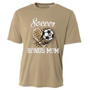 Soccer Bonus Mom Leopard Heart Proud Bonus Mom Sport Lover Cooling Performance Crew T-Shirt