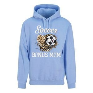 Soccer Bonus Mom Leopard Heart Proud Bonus Mom Sport Lover Unisex Surf Hoodie