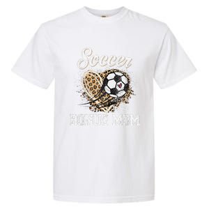 Soccer Bonus Mom Leopard Heart Proud Bonus Mom Sport Lover Garment-Dyed Heavyweight T-Shirt