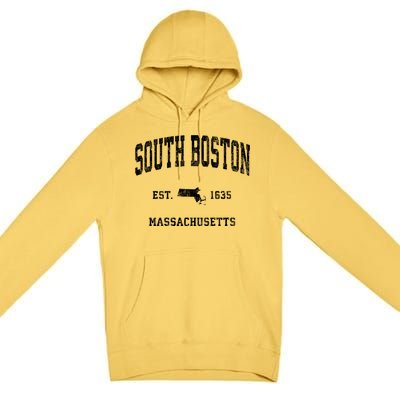 South Boston Massachusetts Ma Vintage Athletic Premium Pullover Hoodie