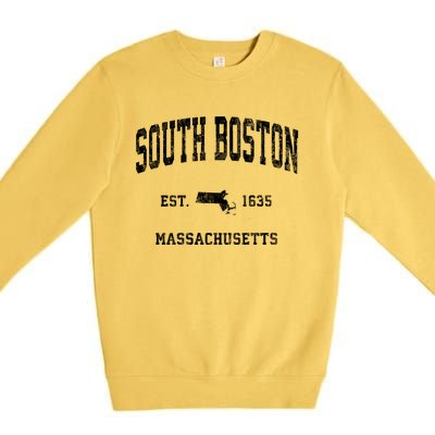 South Boston Massachusetts Ma Vintage Athletic Premium Crewneck Sweatshirt