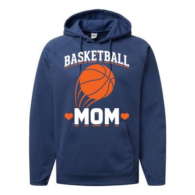 Sport Basketball Mom Basketball Player Basketball Gift Performance Fleece Hoodie