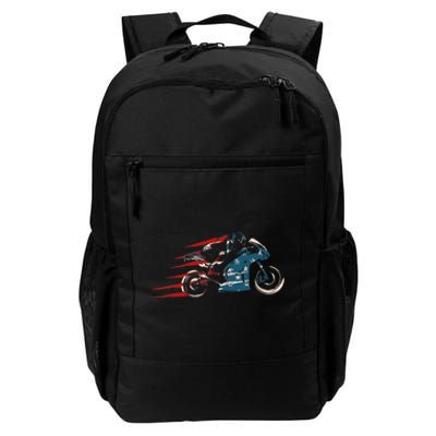 Super Bike Moto GP Pride US Flag Patriotic Dirt Bikers Daily Commute Backpack