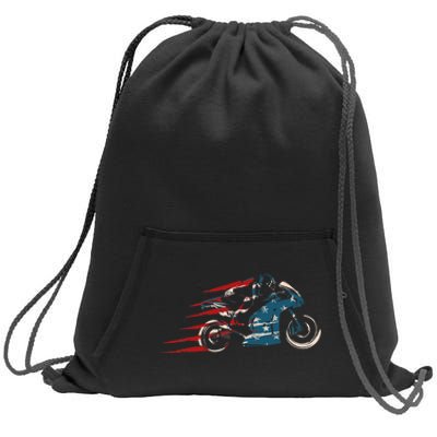 Super Bike Moto GP Pride US Flag Patriotic Dirt Bikers Sweatshirt Cinch Pack Bag