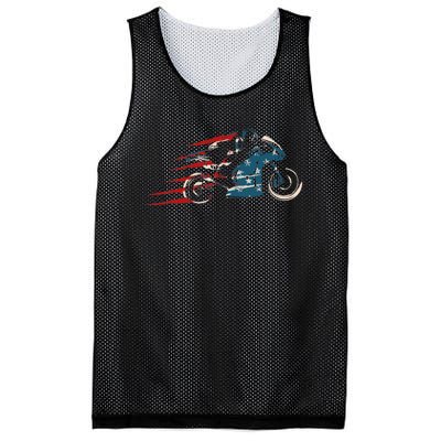 Super Bike Moto GP Pride US Flag Patriotic Dirt Bikers Mesh Reversible Basketball Jersey Tank