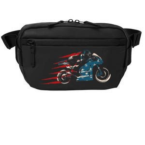 Super Bike Moto GP Pride US Flag Patriotic Dirt Bikers Crossbody Pack