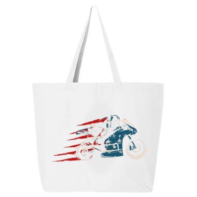 Super Bike Moto GP Pride US Flag Patriotic Dirt Bikers 25L Jumbo Tote