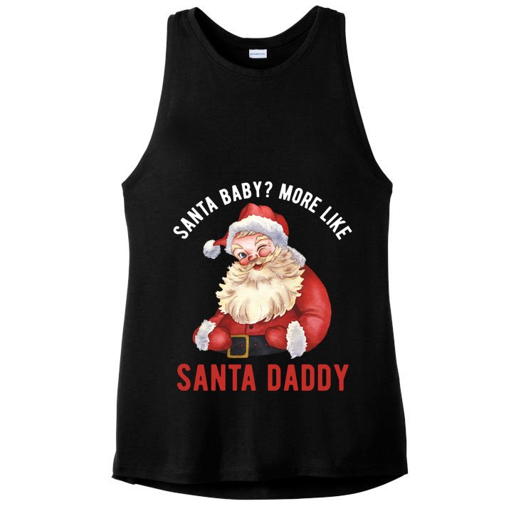 Santa Baby More Like Santa Daddy Ladies PosiCharge Tri-Blend Wicking Tank