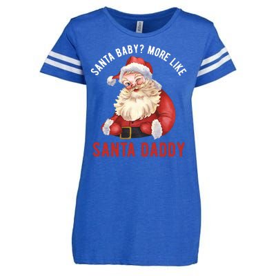 Santa Baby More Like Santa Daddy Enza Ladies Jersey Football T-Shirt