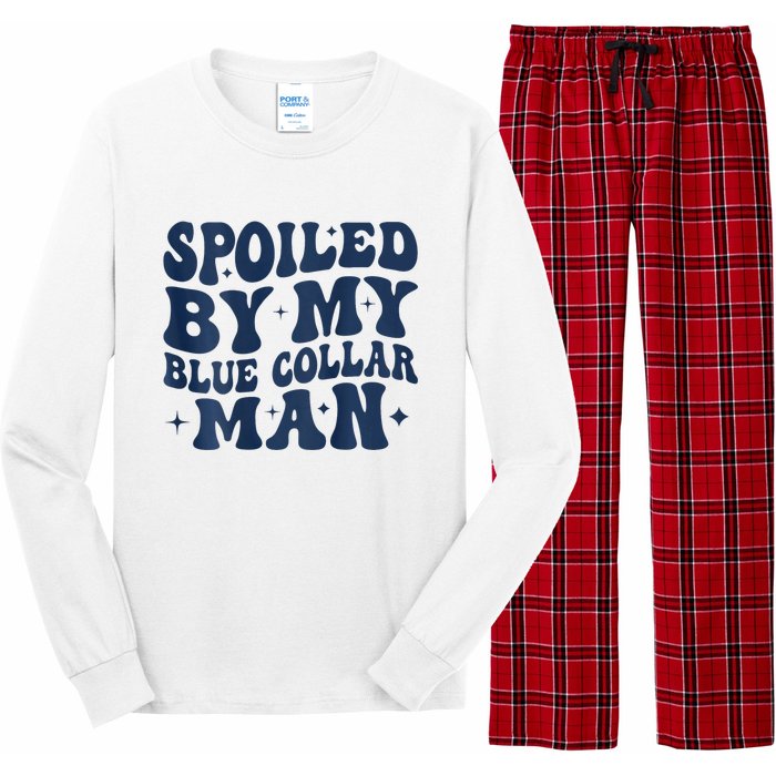 Spoiled By My Blue Collar Man 2 Sided Long Sleeve Pajama Set