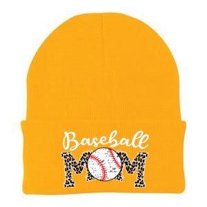 Softball Baseball Mom Leopard Tee Mother's Day Knit Cap Winter Beanie