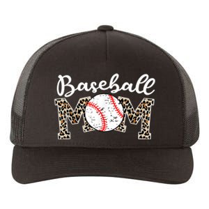 Softball Baseball Mom Leopard Tee Mother's Day Yupoong Adult 5-Panel Trucker Hat