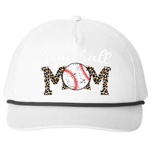 Softball Baseball Mom Leopard Tee Mother's Day Snapback Five-Panel Rope Hat