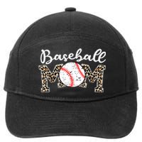 Softball Baseball Mom Leopard Tee Mother's Day 7-Panel Snapback Hat