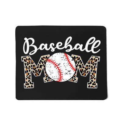 Softball Baseball Mom Leopard Tee Mother's Day Mousepad