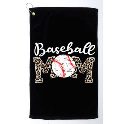 Softball Baseball Mom Leopard Tee Mother's Day Platinum Collection Golf Towel