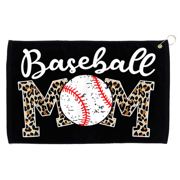 Softball Baseball Mom Leopard Tee Mother's Day Grommeted Golf Towel