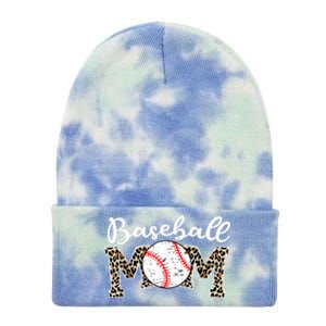 Softball Baseball Mom Leopard Tee Mother's Day Tie Dye 12in Knit Beanie